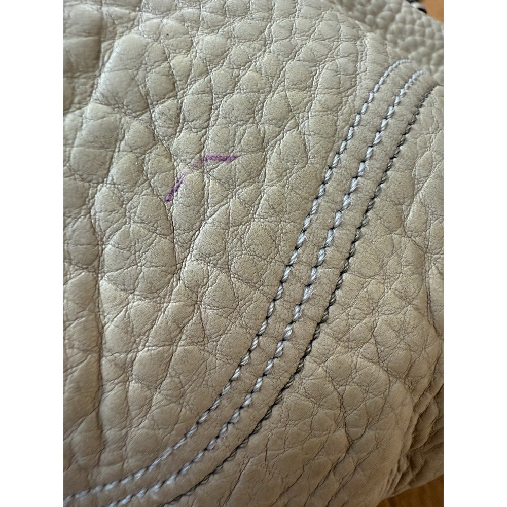 VTG Coach Beige Pebbled Full Grain Leather Large Shoulder Hobo Bag 3227 Y2K - Picture 7 of 13